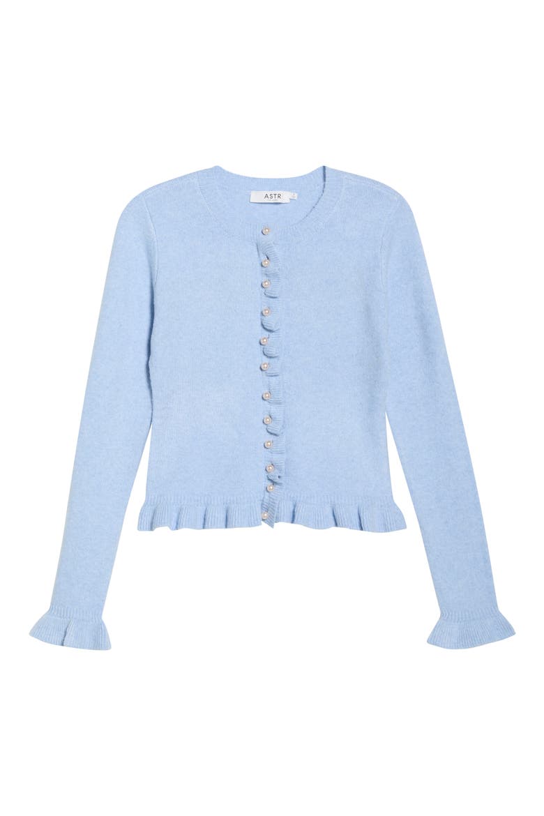 Eowyn Ruffle Cardigan, Alternate, color, LIGHT BLUE