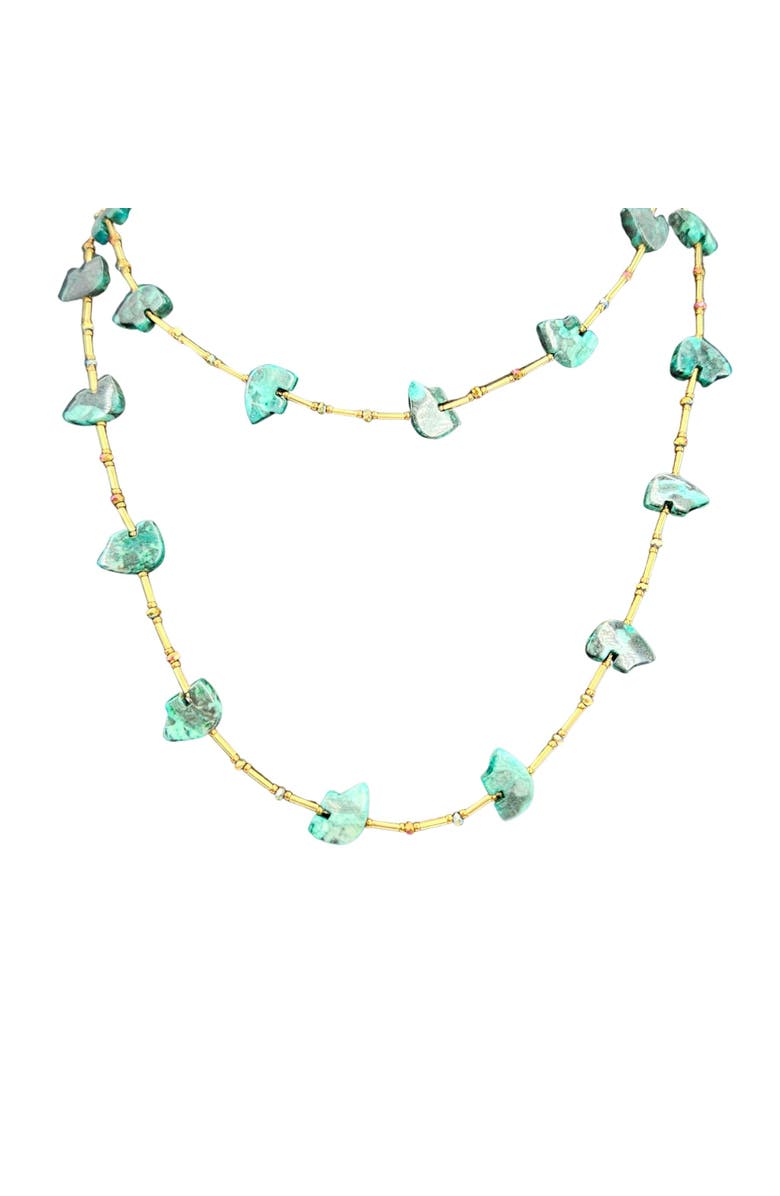 MADISON BEVERLY HILLS Vintage Handcrafted Malachite Bear Fetish Necklace, Alternate, color, Green