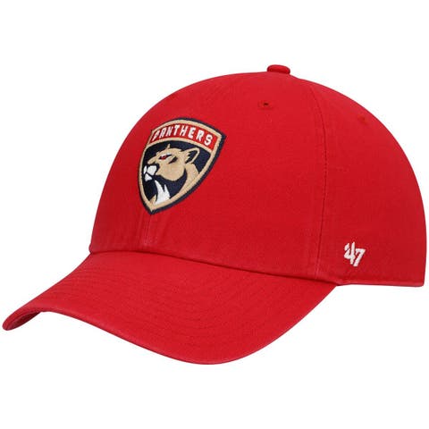 Men's '47 Red Florida Panthers Logo Clean Up Adjustable Hat