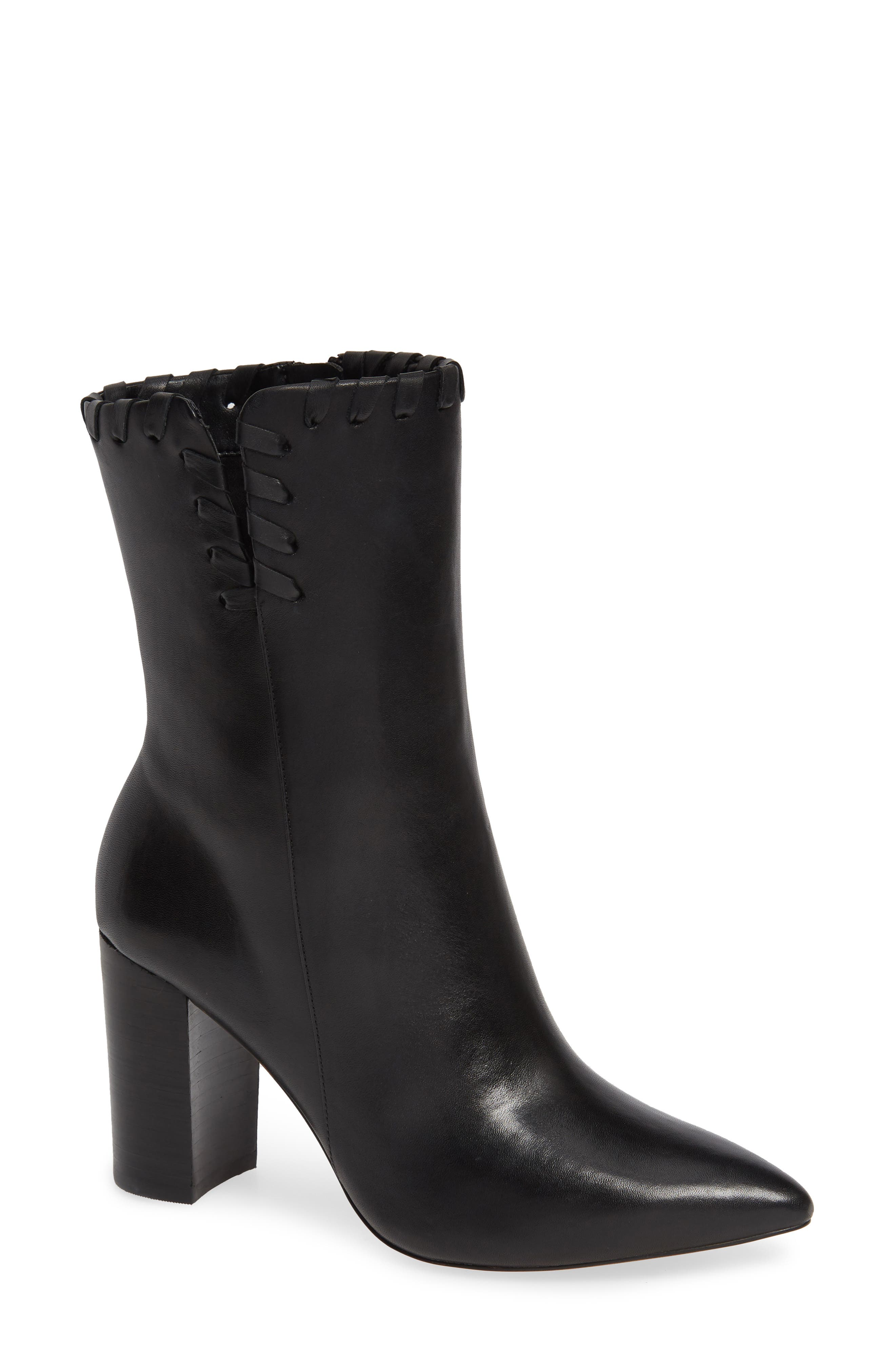 Camilla Bootie (Nordstrom Exclusive), Main, color, BLACK LEATHER