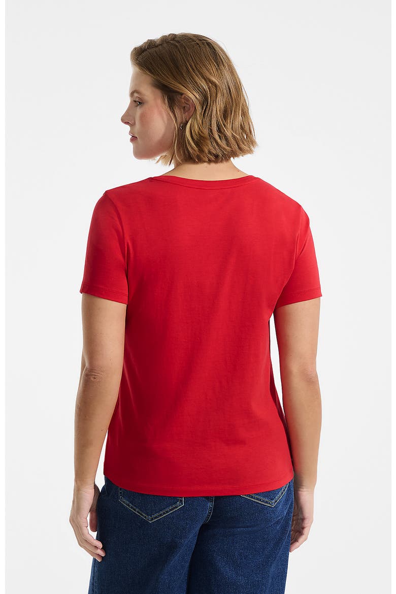 Supima Cotton V-Neck T-Shirt, Alternate, color, Compass Red