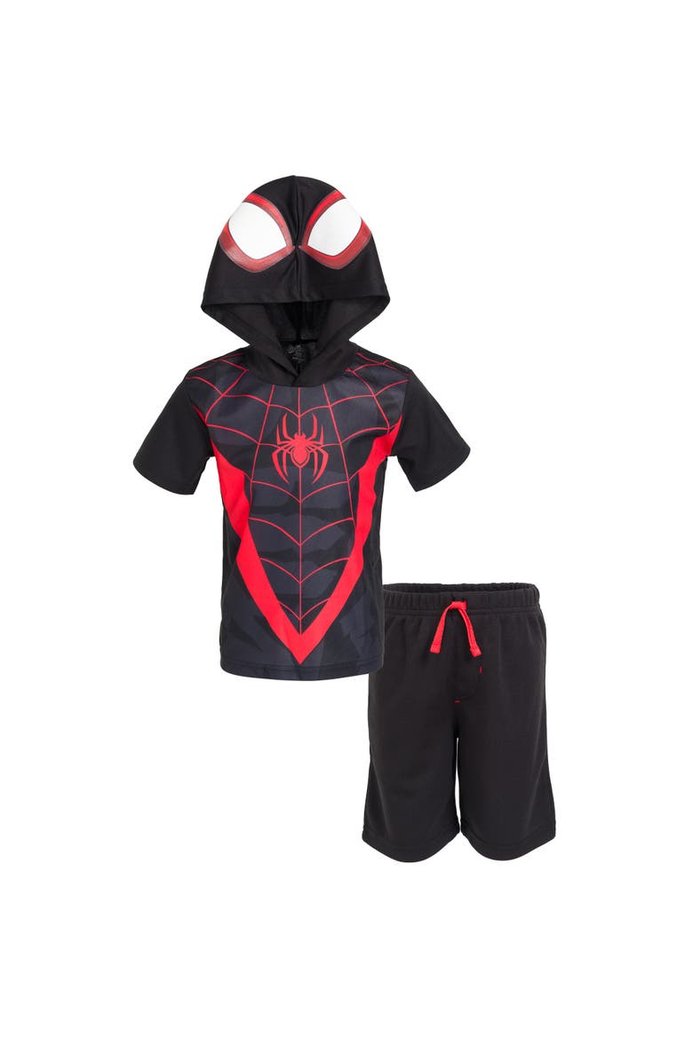 Spider-Man Cosplay 2-Piece Hooded Tee and Shorts Set, Main, color, Black Red Spider Man