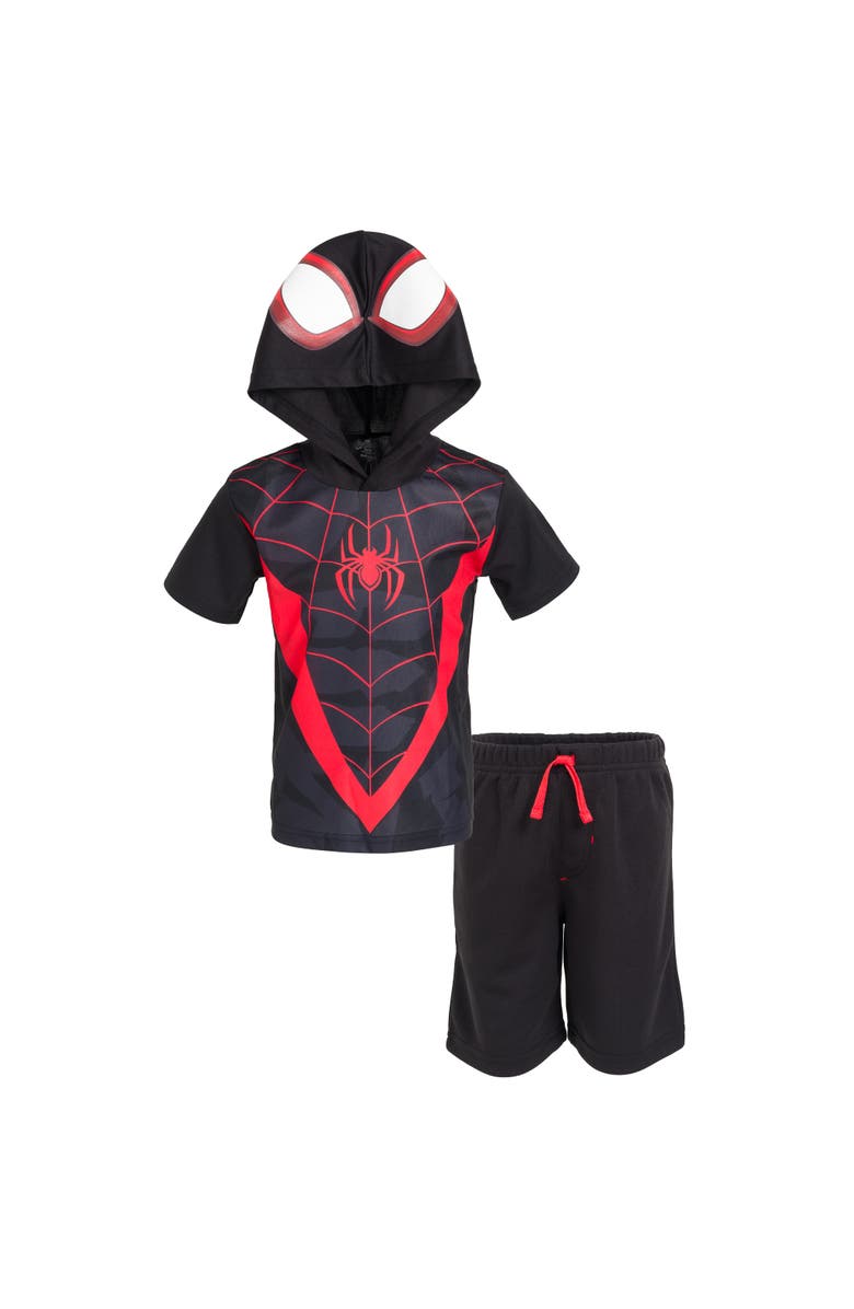Marvel Spider-Man Cosplay 2-Piece Hooded Tee and Shorts Set, Main, color, Black Red Spider Man
