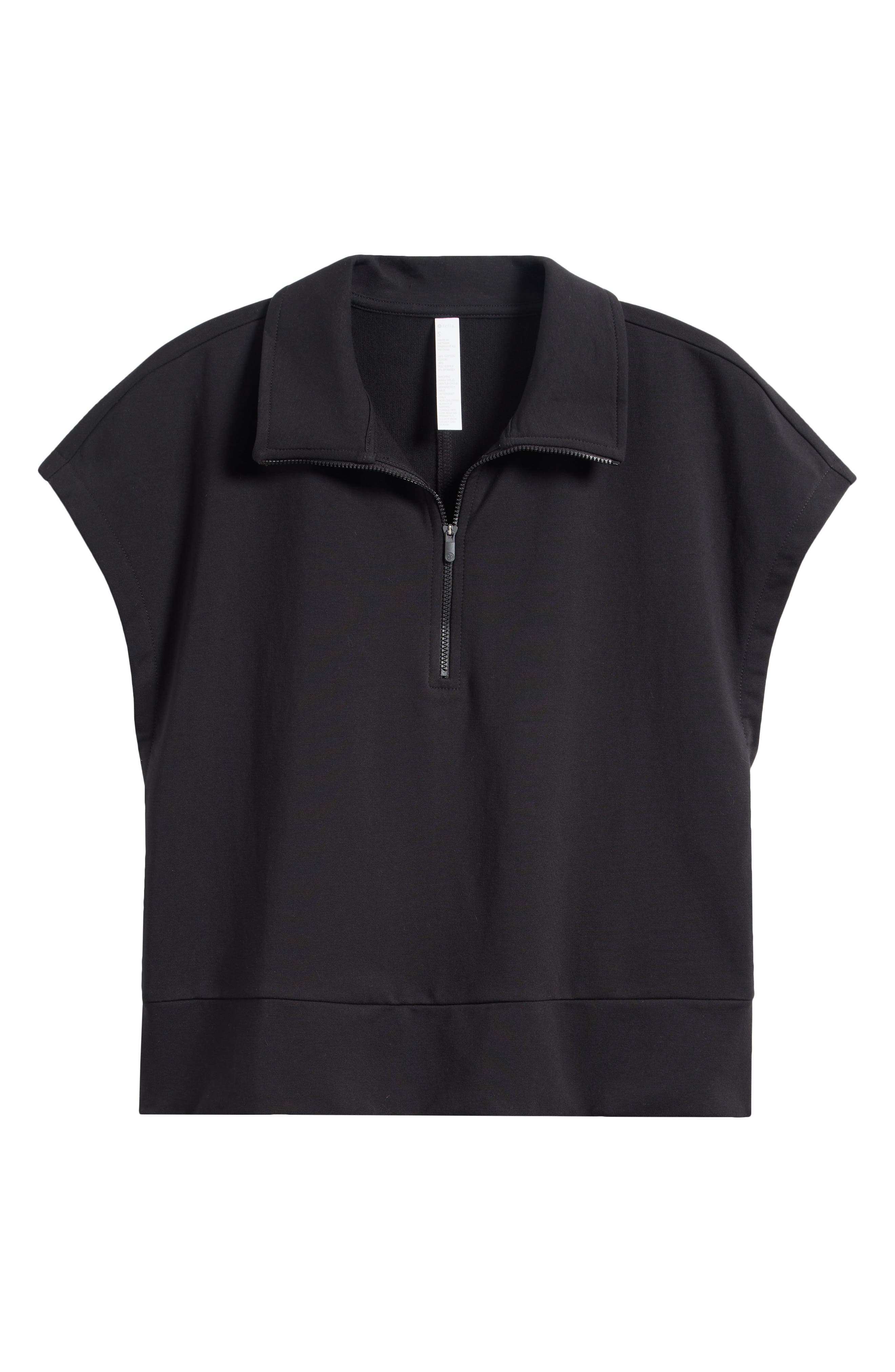 Tempo Terry Half Zip Short Sleeve Sweatshirt (Women) | Nordstrom