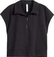 Zella Tempo Terry Half Zip Short Sleeve Sweatshirt