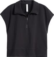 Zella Tempo Terry Half Zip Short Sleeve Sweatshirt