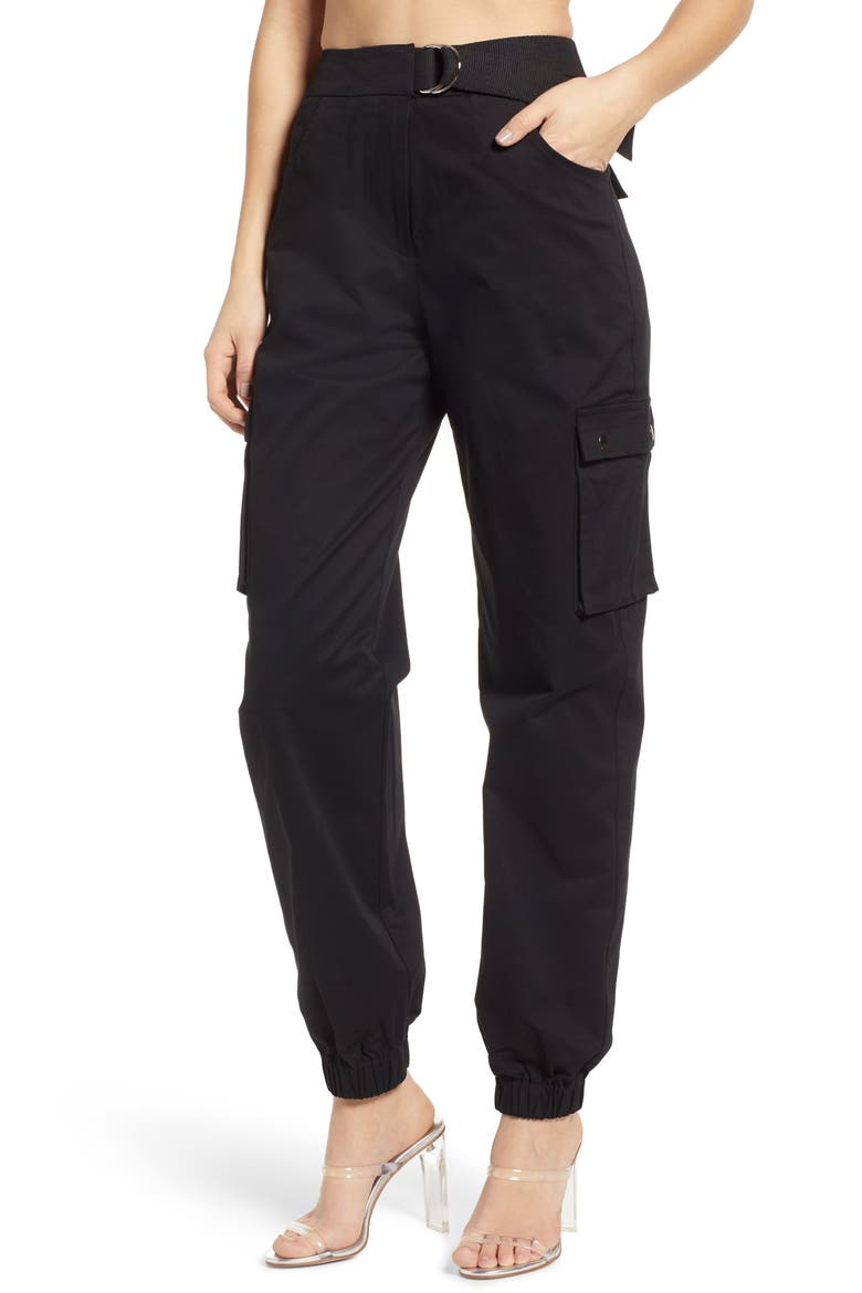 Aliyah Cargo Pants, Main, color, BLACK