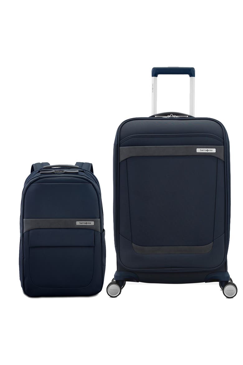 Elevation Softside 2 Piece Set Backpack & Expandable 22" Carry On Lugage, Main, color, Midnight Blue