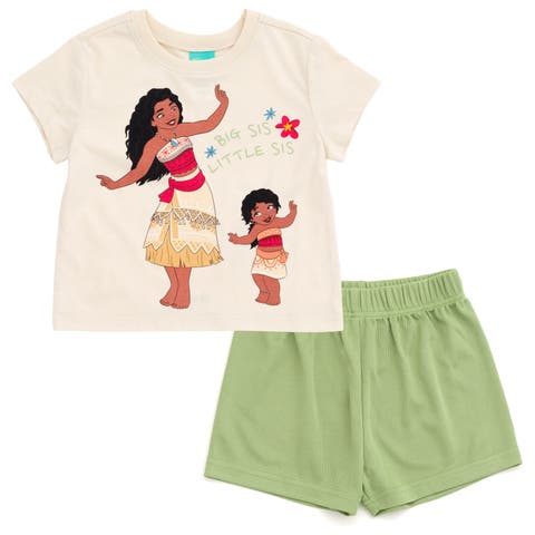 Moana Girls' 2-Piece Tee and Shorts Set (Toddler, Little Kid & Big Kid)