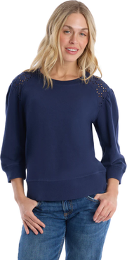 Wilt 3/4 Sleeve with Eyelet Mix Top