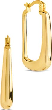 Sterling Forever Eliette Polished Rectangular Hoop Earrings