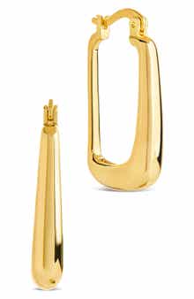 Sterling Forever Eliette Polished Rectangular Hoop Earrings