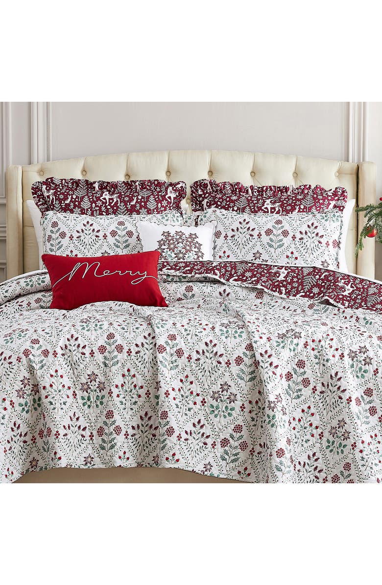 SOUTHSHORE FINE LINENS Holiday Harmony Oversize Quilt Set, Alternate, color, Holiday Harmony