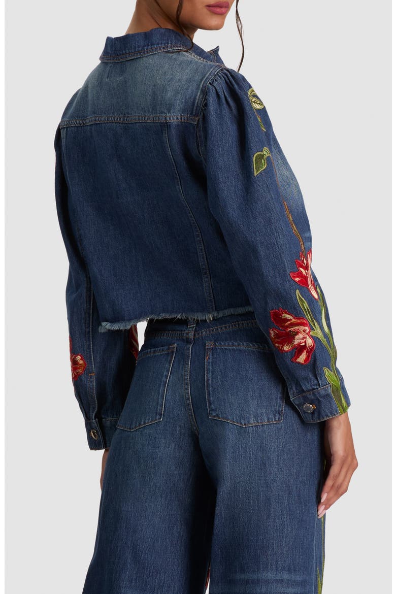 Elijah Embroidered Appliqué Denim Jacket, Alternate, color, FREYJA BLUE/ SOFT TULIP