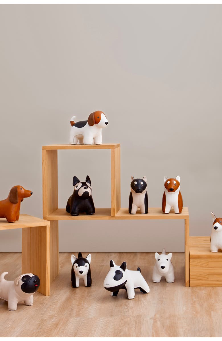 Zuny Westie Faux Leather Bookend, Alternate, color, White