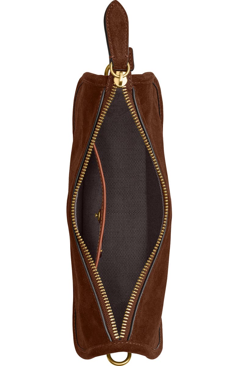 COACH Waverly Suede Shoulder Bag, Alternate, color, Warm Brown
