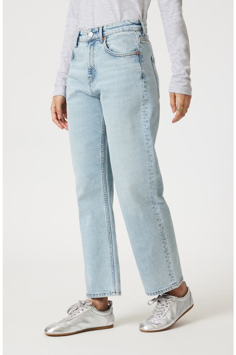 Savannah High Waist Crop Relaxed Straight Leg Jeans, Alternate, color, BLEACHED CLASSIC BLUE