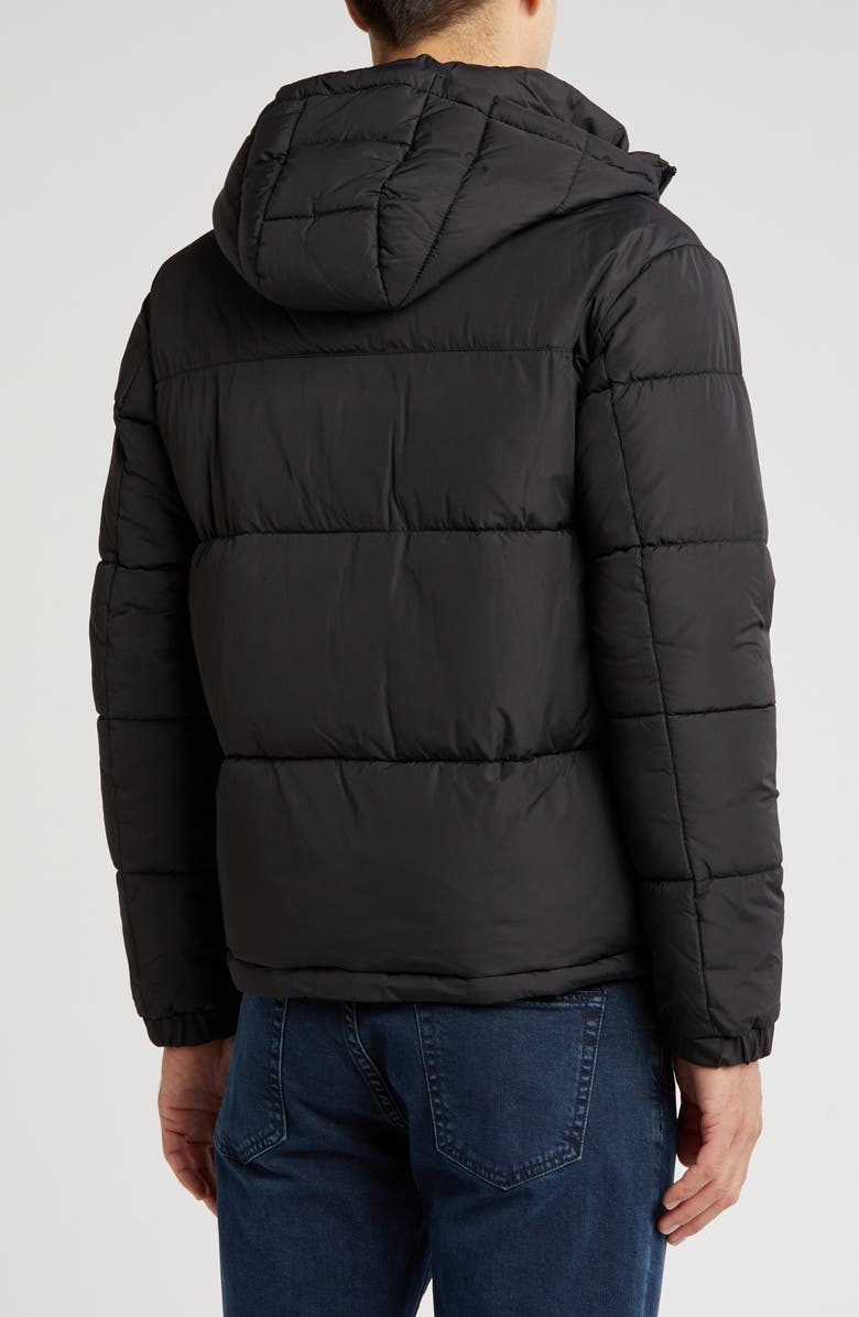 HAWKE & CO Hooded Quilted Jacket, Alternate, color, Black