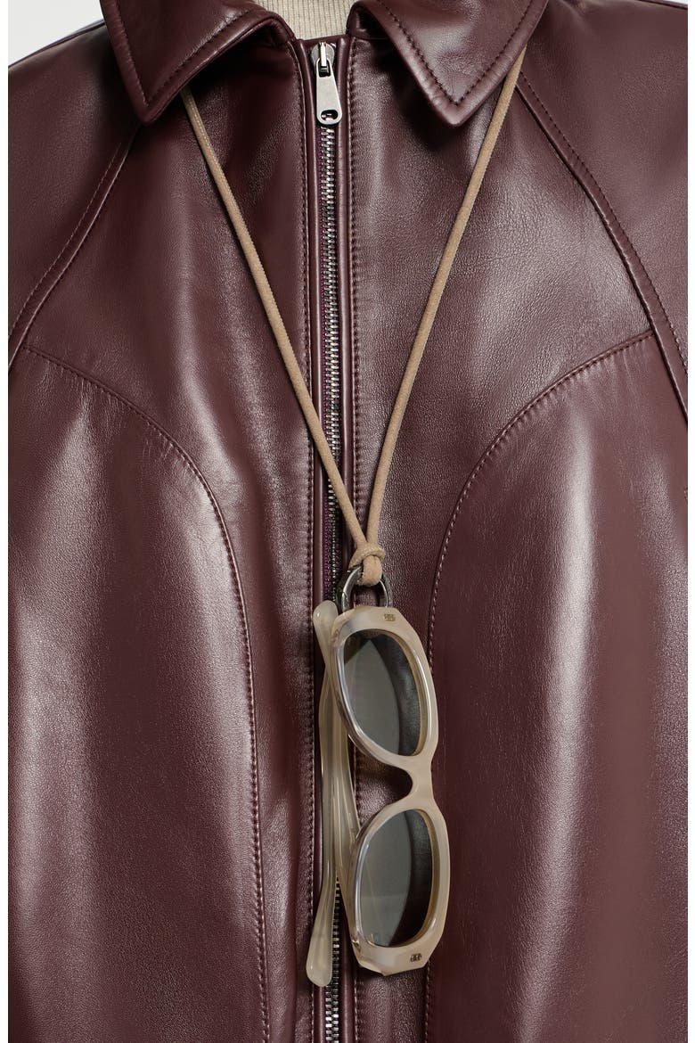 Alcantara glasses cord with monili, Alternate, color, Beige
