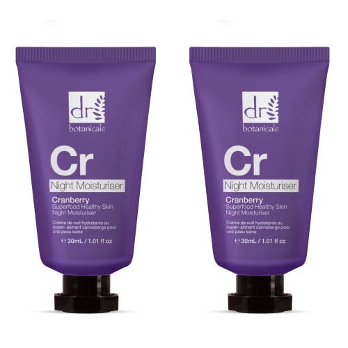 Dr. Botanicals Dr Botanicals Cranberry Superfood Healthy Skin Night Moisturiser 30ml X 2 Duo Set In Purple