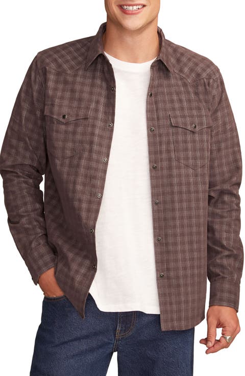 Plaid Long Sleeve Corduroy Western Shirt