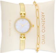 ARGENTO VIVO Mother-of-Pearl Bracelet Watch & Chain Bracelet Set