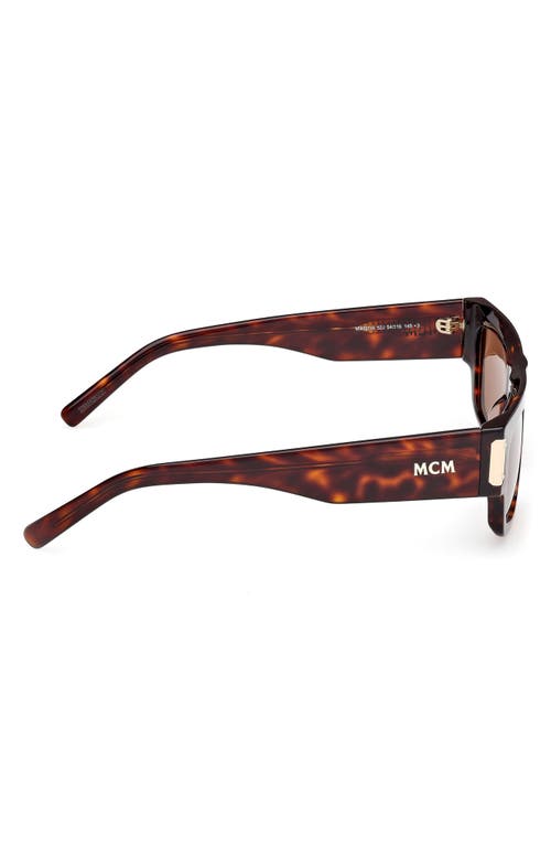Mcm 54mm Polarized Rectangular Sunglasses In Dark Havana/roviex