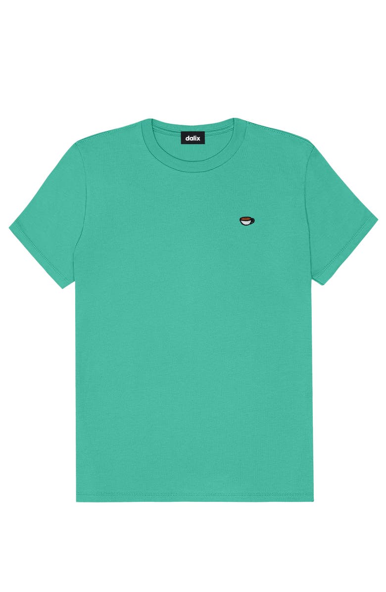 Dalix Womens Lil Coffee Jersey Tee, Alternate, color, Teal