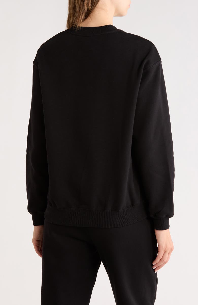 90 DEGREE BY REFLEX Varsity Vault Fleece Graphic Sweatshirt, Alternate, color, Black