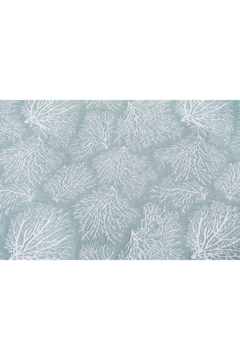Seafoam Coral Jaquard Coverlet Set, Alternate, color, Blue