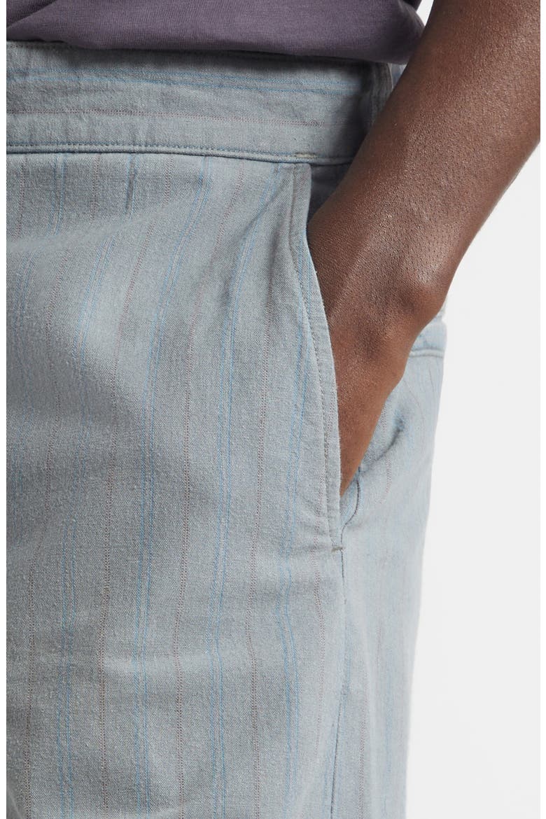 Maitland Stripe Flat Front Cotton & Linen Chinos, Alternate, color, FADED NAVY STRIPE