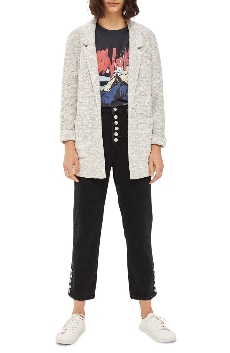 Topshop Textured Jersey Blazer, Main, color,
