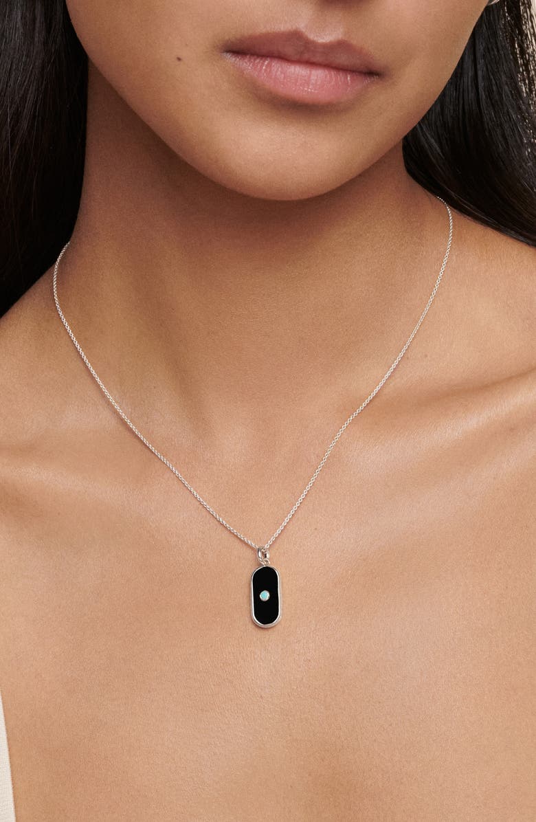 Monica Vinader Tablet Pendant Necklace, Alternate, color, Silver