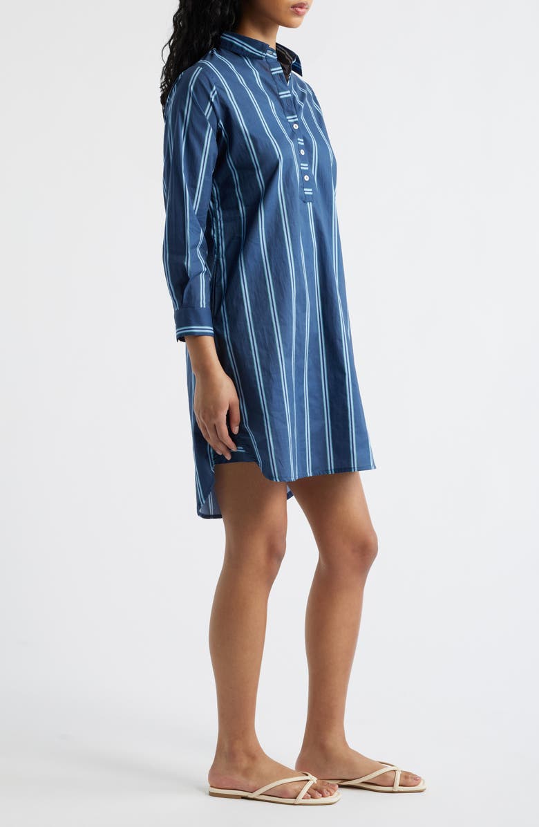 SHIRTY Classic Stripe Long Sleeve Shirtdress, Alternate, color, Navy/ Green Stripe
