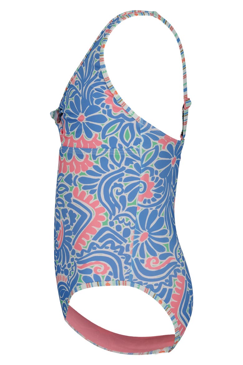 Kids' Cascais Cutout One-Piece Swimsuit, Alternate, color, SILVER LAKE BLUE