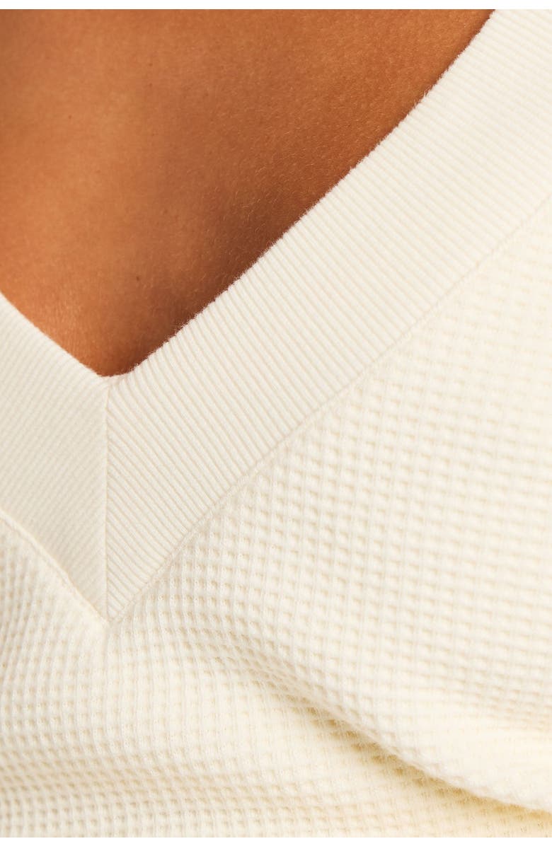 Negative Underwear Waffle Knit Deep V, Alternate, color, Cream