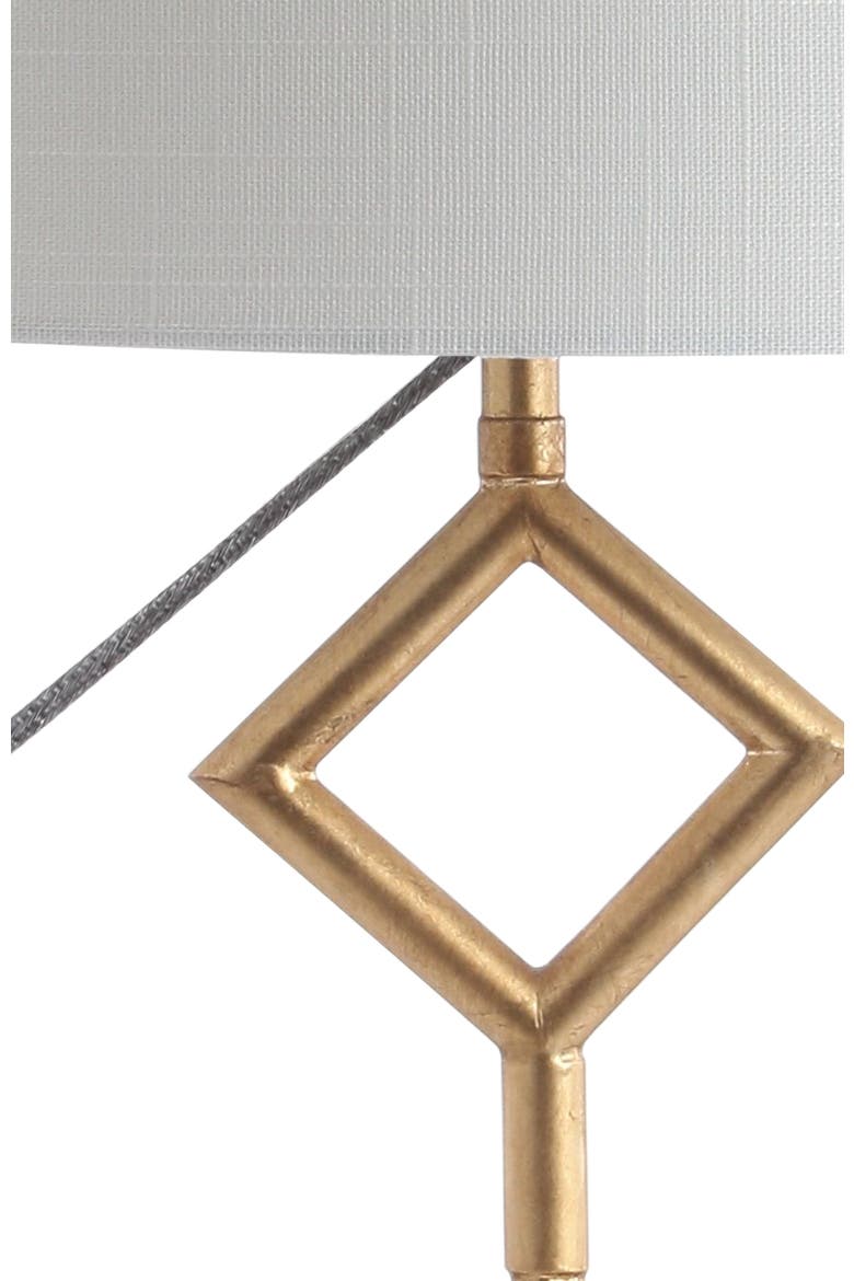 Diamante 29.5" Modern Gilt Metal with Marble Base LED Table Lamp, Gold/White, Alternate, color, Gold Leaf/White