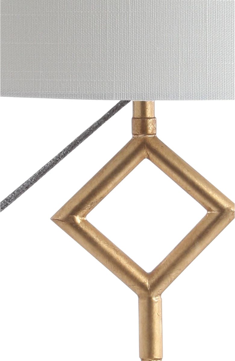 JONATHAN Y Diamante 29.5" Modern Gilt Metal with Marble Base LED Table Lamp, Gold/White, Alternate, color, Gold Leaf/White