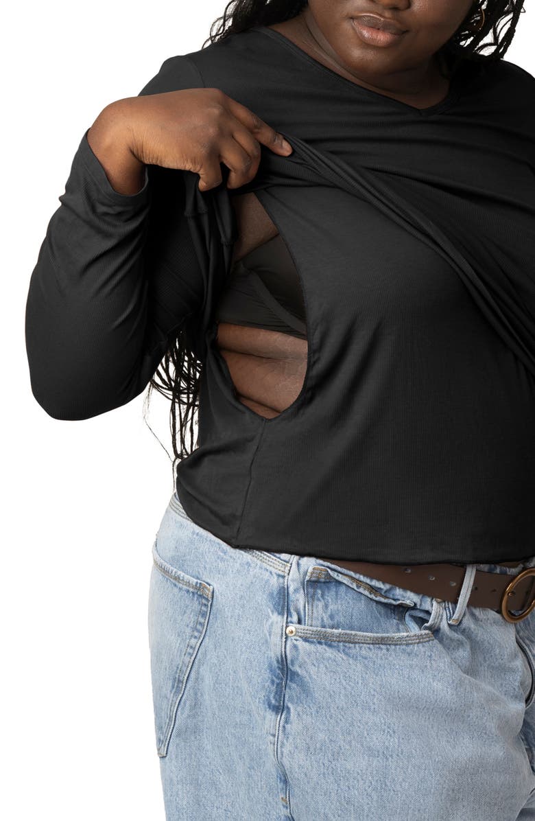 Kindred Bravely Rib V-Neck Maternity/Nursing Top, Alternate, color,