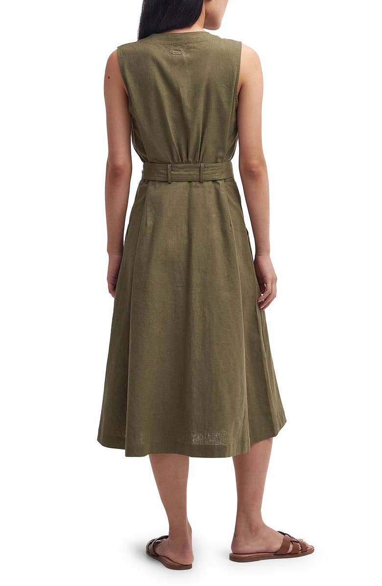 Barbour Rutherglen Cotton & Linen Midi Dress, Alternate, color, 