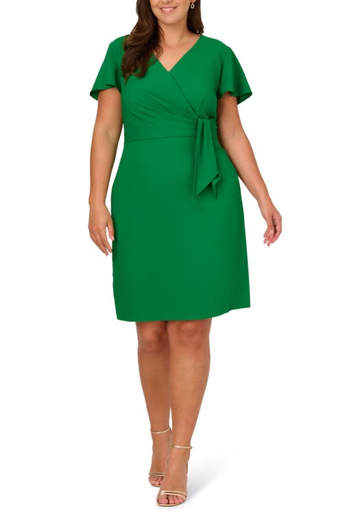 ADRIANNA PAPELL ADRIANNA PAPELL PLEAT SIDE TIE SHEATH DRESS