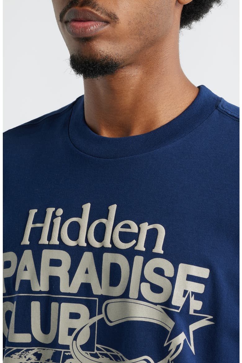 Hidden Paradise Cotton Graphic T-Shirt, Alternate, color, NAVY