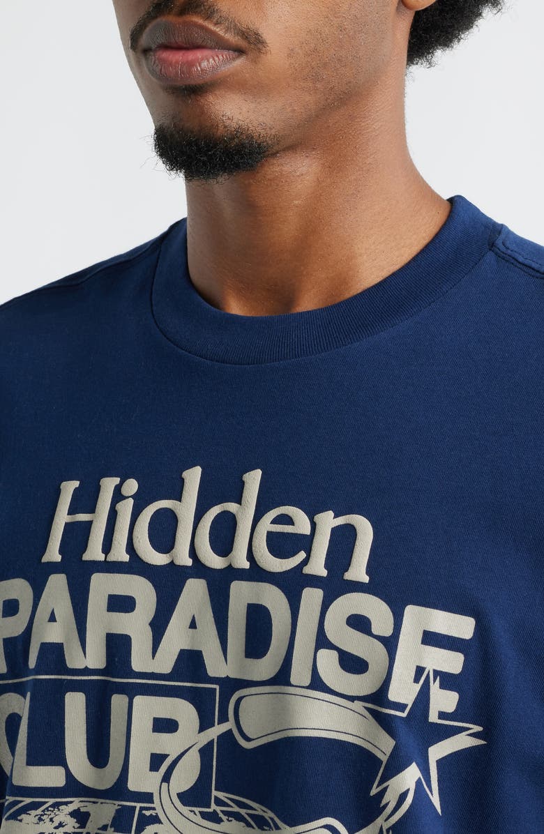 The Forecast Agency Hidden Paradise Cotton Graphic T-Shirt, Alternate, color, Navy