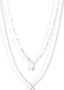MESHMERISE Diamond Initial Charm Necklace