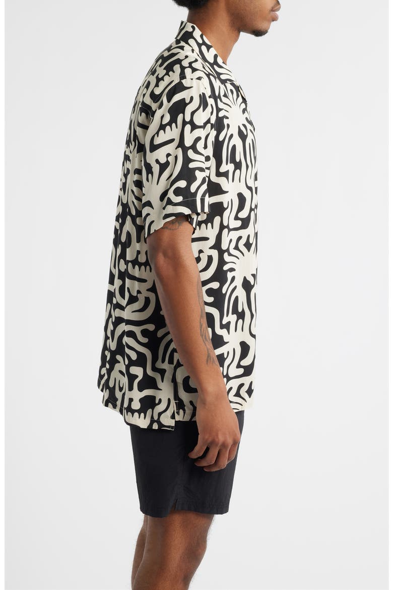 Loefy Rocco Camp Shirt, Alternate, color, BLACK