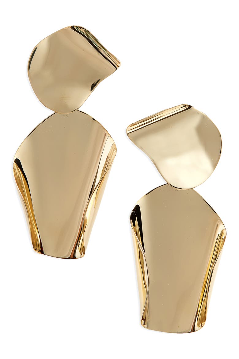 Drape Drop Earrings, Main, color, BRONZE