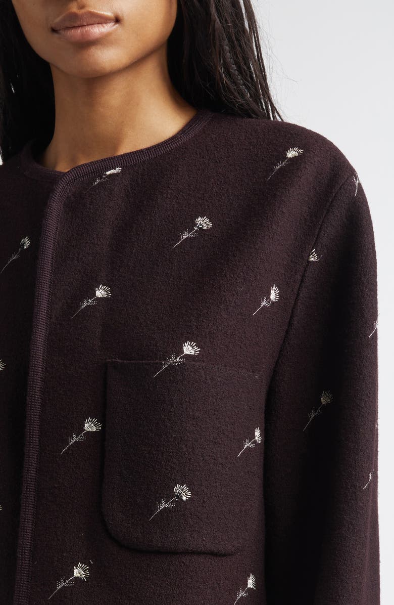 RIER Walker Floral Embroidered Wool Utility Jacket, Alternate, color, Tanin Flowers Felted