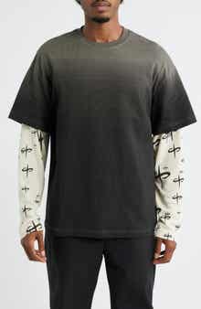 Ispica Long Sleeve Cotton Layered Look T-Shirt