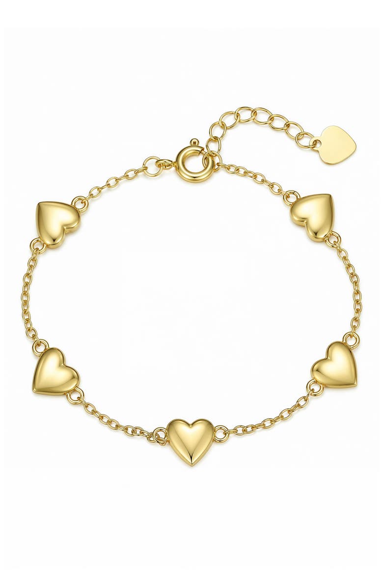 Puffed Heart Bracelet, Main, color, GOLD