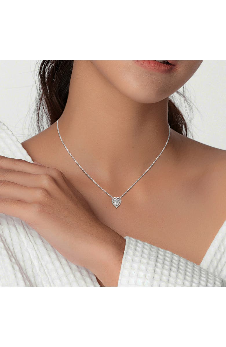 Julianna B. 1/4 CTW Diamond Heart Halo Necklace 14k, Alternate, color, 14K White Gold